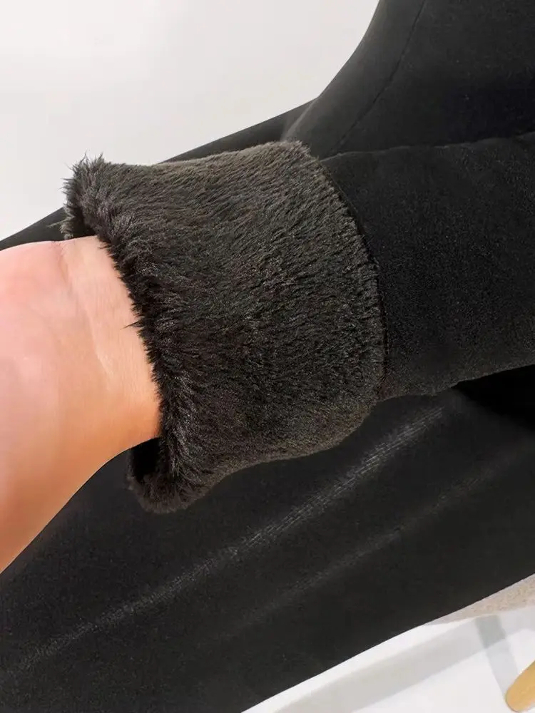 Sexy WOmen Fleece 600G Thick Warm Wear Bodystocking High Collar Close Open Crotch Bodysuit Tights Maid Leotard Jumpsuit