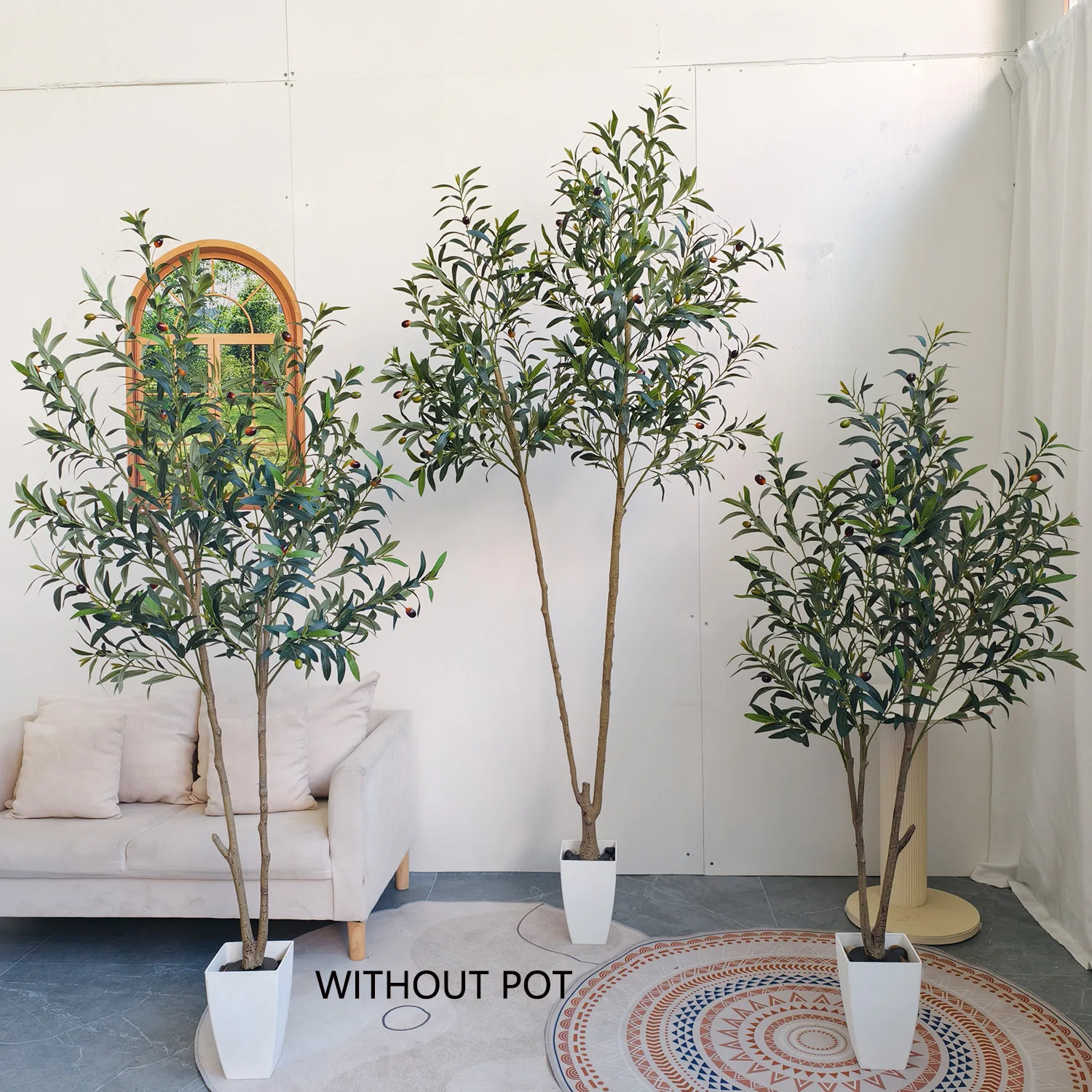 

Искусственное оливковое дерево 140-210 см, имитация растения в горшке для домашнего декора, ландшафтного дизайна и украшения гостиной