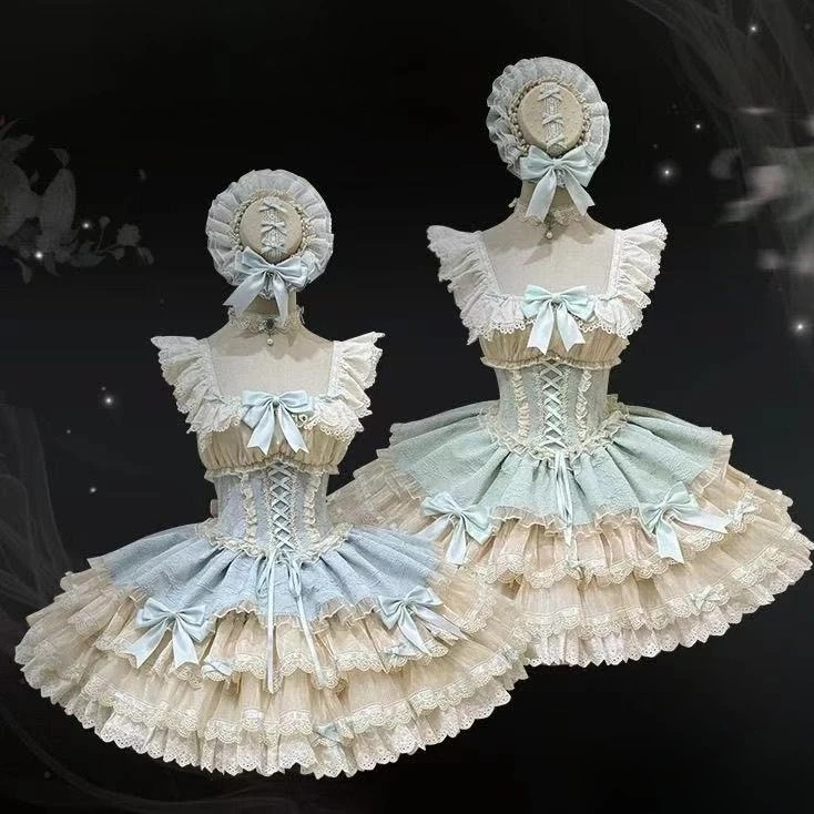 

Lolita Elegant Dress Suit Women Vintage Lace Ruffle Princess Outfit Kawaii Japanese Party Formal Fashion Trendy 2026 Sweet New