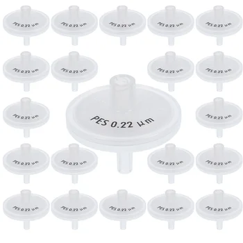 25 ชิ้นกรองพรีเมี่ยมเมมเบรนพรุนเข็มเข็มฉีดยาตัวกรองกรองกรองหมันผู้ถือพลาสติกอุปกรณ์