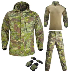 Men Outdoor Tactic Jacket+G3 Pants+shirt with Pad  Hunting Clothes Outfit Combat Uniform Suits Airsoft Windproof