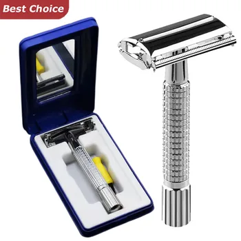더블 에지 안전 면도기 습식 면도 남성용 전통 클래식 수염 면도기 면도기 이발사 스타일링 액세서리 용 안전 면도기