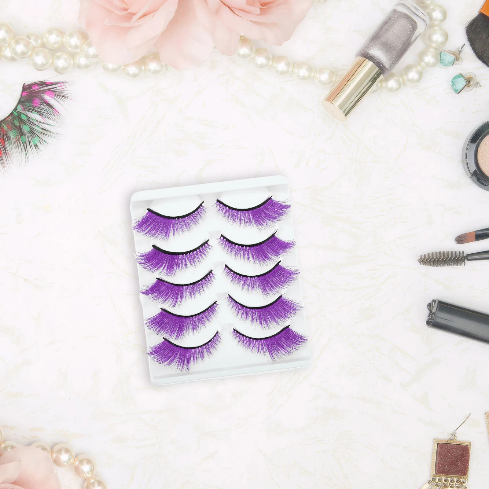 5 Pairs Natural Short Fake Eyelashes Realistic Lightweight Cluster Lash Extensions For Daily Wear Party Cosplay Halloween Makeup