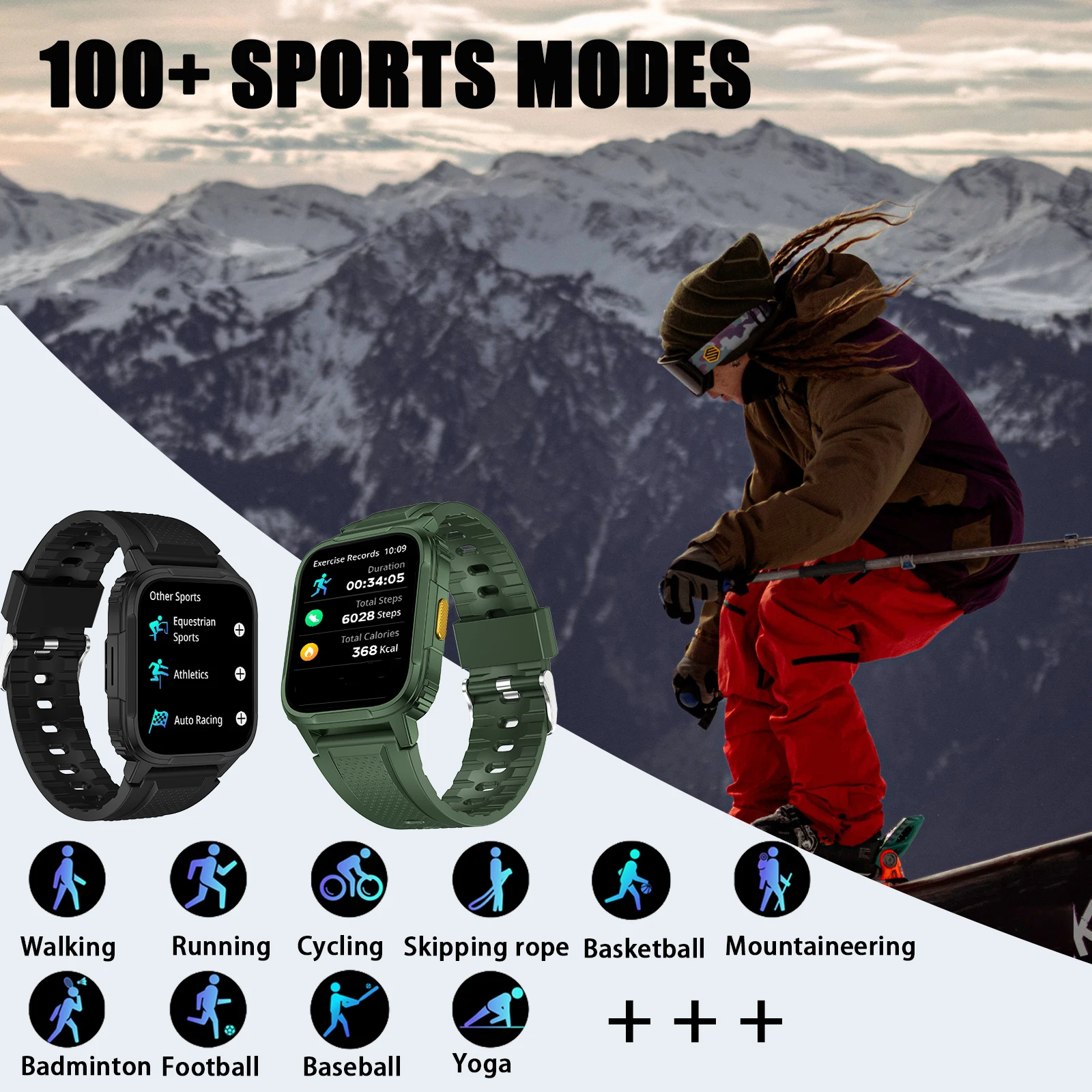 LaNikar Men\'s Smartwatch with Voice Assistant Health Smartwatch Equipped with Heart Rate/sleep Suitable for IPhone and Android