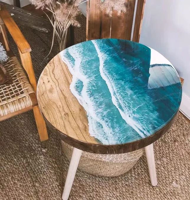 Epoxy Resin Coffee Table River Table With Hair Pin Legs In Stock