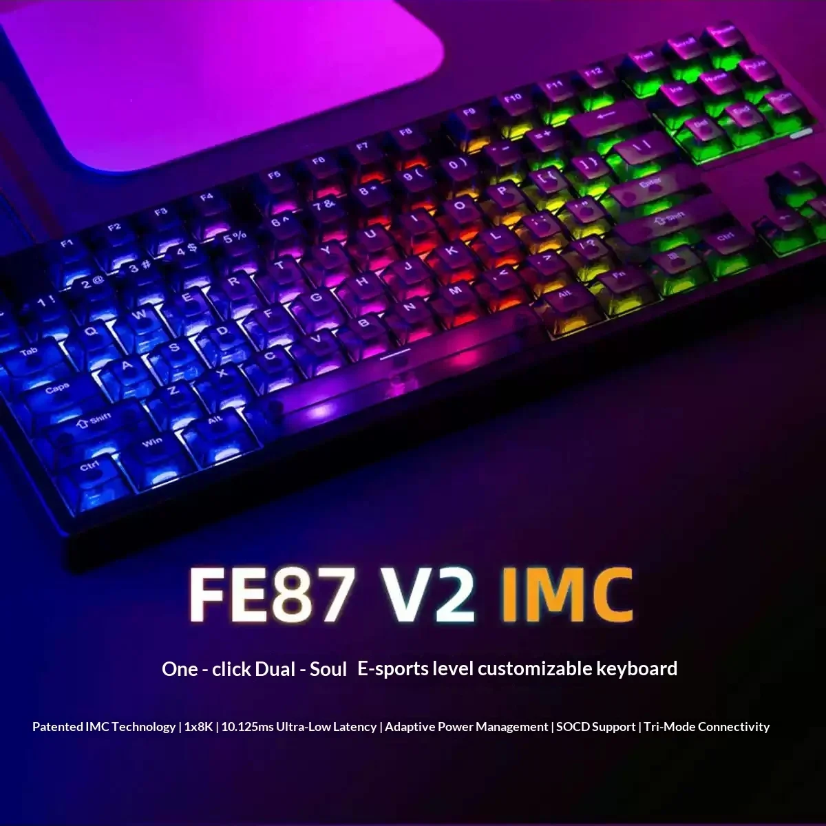 IROK FE87 V2 IMC Magnetic Switch Gaming Keyboard 87-Key 8K Polling 0.125ms RGB Wired