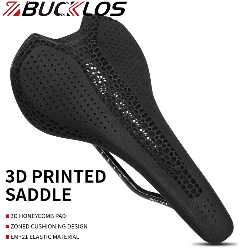 

BUCKLOS Full Carbon Bike Saddle 3D Printed Bike Seat Honeycomb Hollow Road Bicycle Saddle Breathable Carbon 3D MTB Seat Cushion