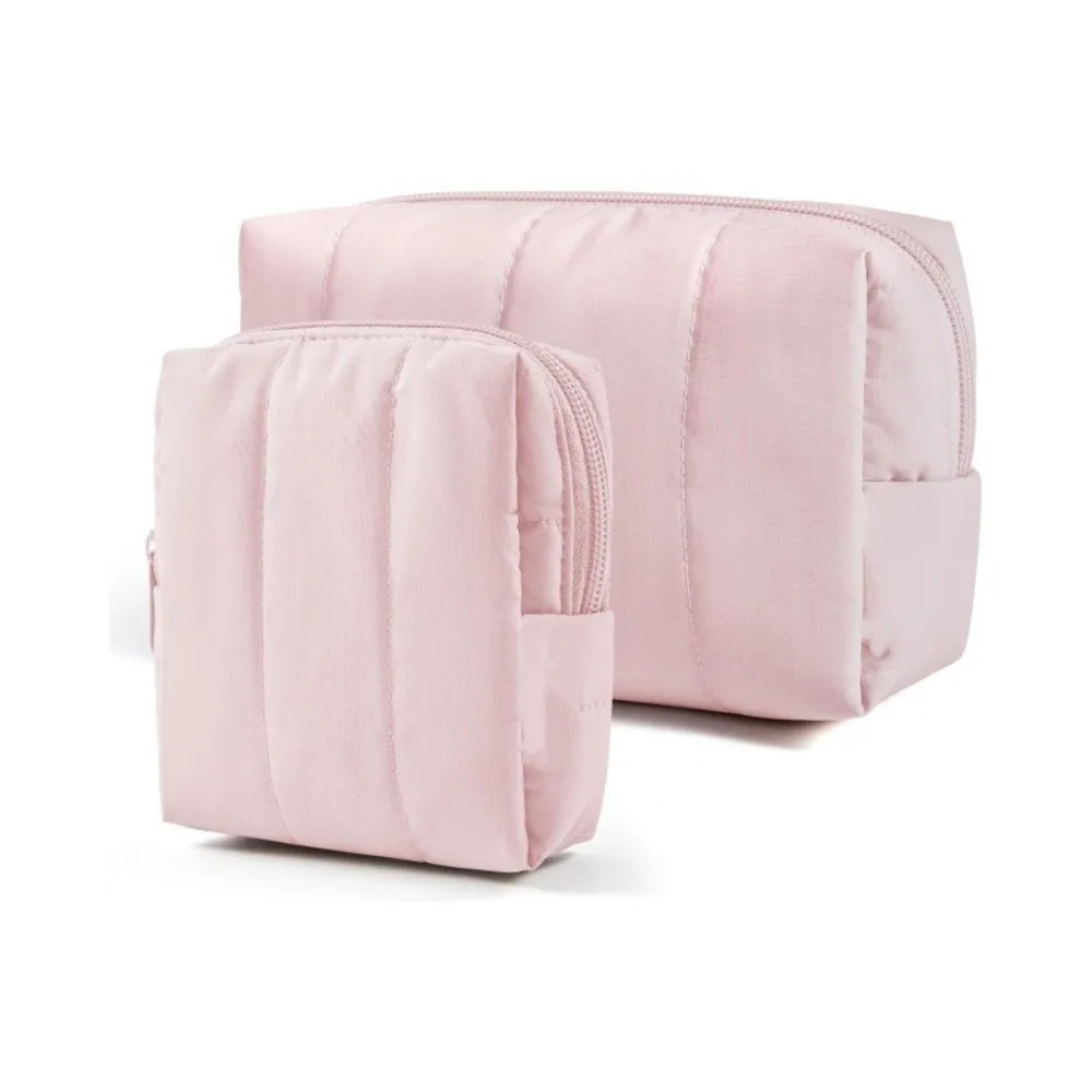 Large & Small Makeup Bag Set Portable Large Capacity Travel Toiletry Bag Puffy Water-resistant Cosmetic Bag for Women