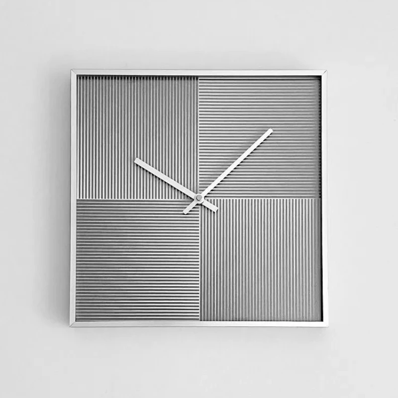 Metal Wall Clock Minimalist Wall Clock Square Clocks Aluminum Frame Silent Quartz Watch Office Modern Abstract Art Home Decor