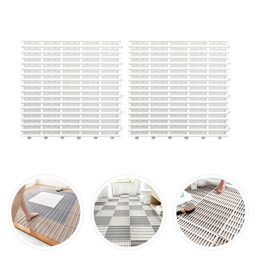 

2Pcs Non-Slip Floor Mat PVC Cuttable Splicing Bathroom Waterproof Shower Drain Mat for Home Foot Pad Shower Pad