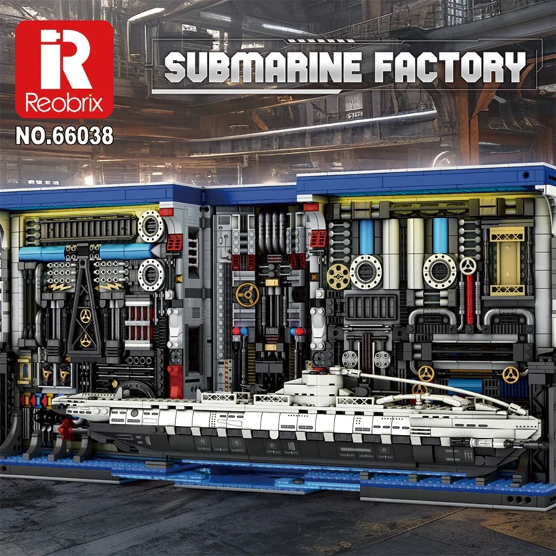 

U-shaped Submarine Factory 3466pcs Building Blocks Bricks Assembled MOC Books Model Set Educational Christmas Gifts Toy for Kids