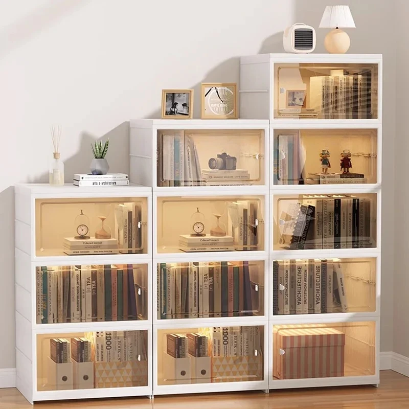 Postmodern White Bookcase Books Drawer Industrial Office Indoor Bedroom Storage Shelf Library Office Library Furniture