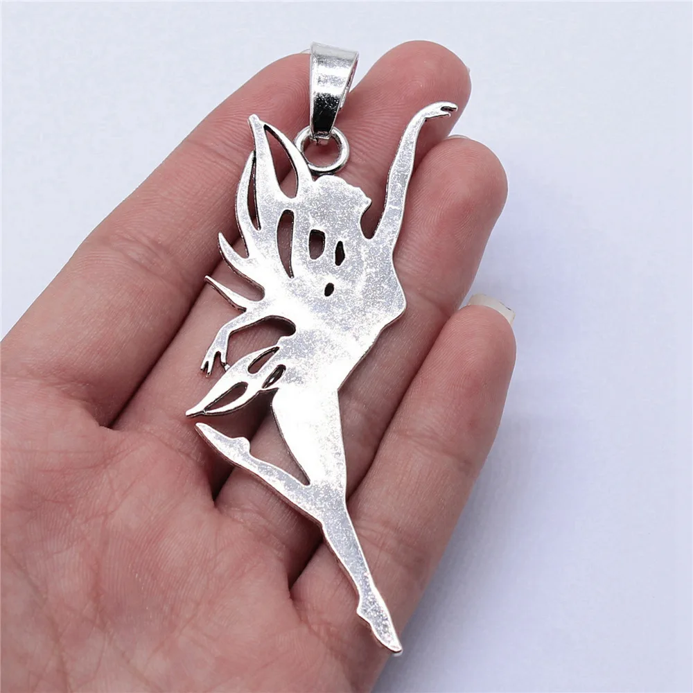 1pcs/lot 87x30mm Dancer Elf Charms For Jewelry Making Antique Silver Color 3.43x1.18inch