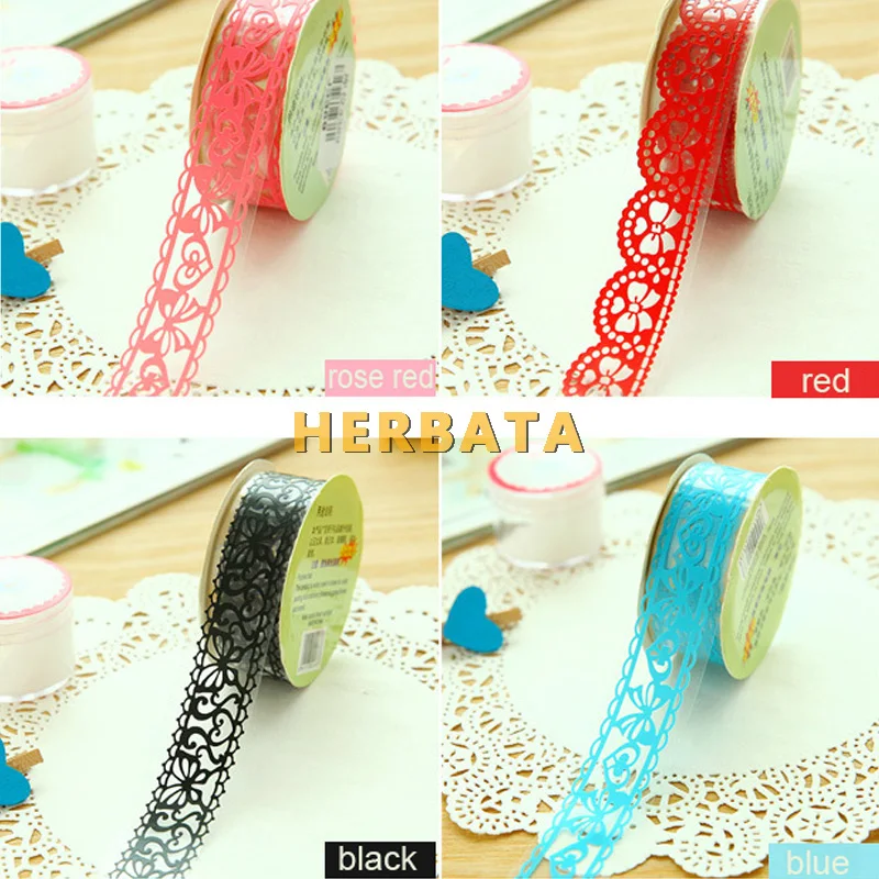 1pc/lot DIY Lace Decorative Tape Plastic Sweet Washi Tape for photo album Scrapbooking Masking Tape Free shipping CL-2301