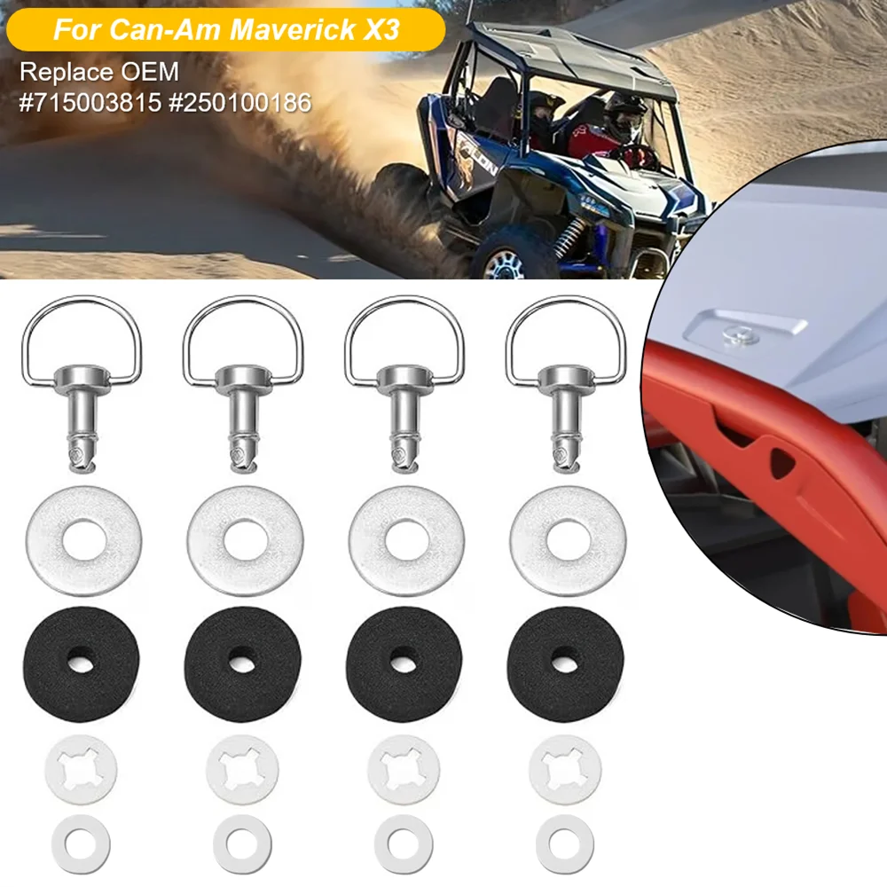 

X3 UTV 4 PCS Roof Quick Release Bolts #715003815 for Can am Maverick X3, Maverick X3 MAX 2/4 Doors 2017-2024