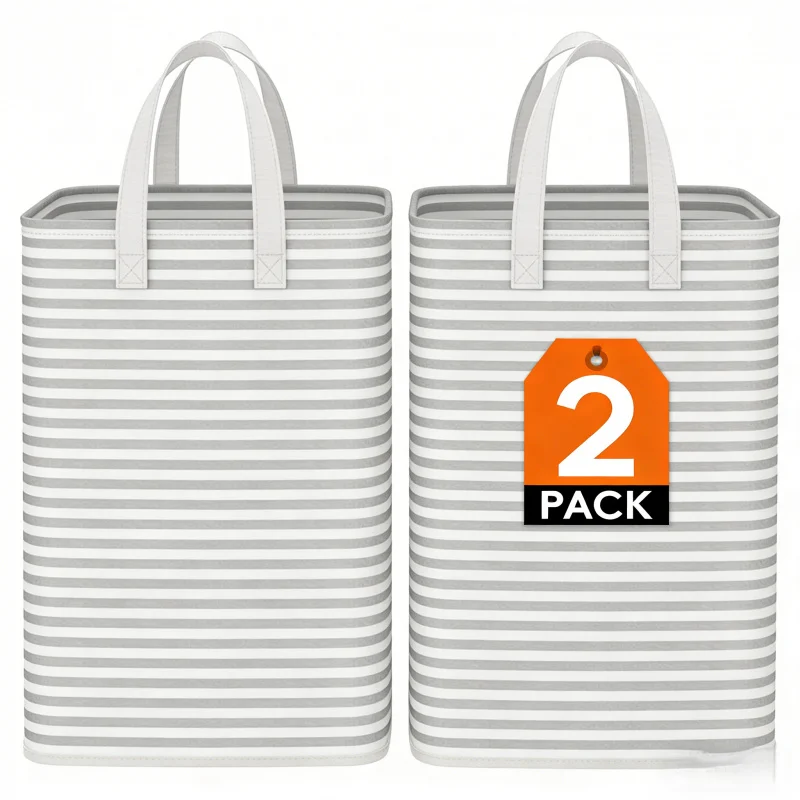 

100LLarge Capacity2Foldable Laundry Basket Waterproof Freestanding with Handle Easy to Carry Dirty Clothes Basket Dormitory Bedr