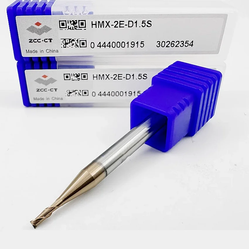 HMX-2E-D1.5S ZCC.CT HMX-2E Two edge straight shank flat end milling cutter D1.5*4*4*50 2F Flat End Mill 2 Flutes Flat End Mills