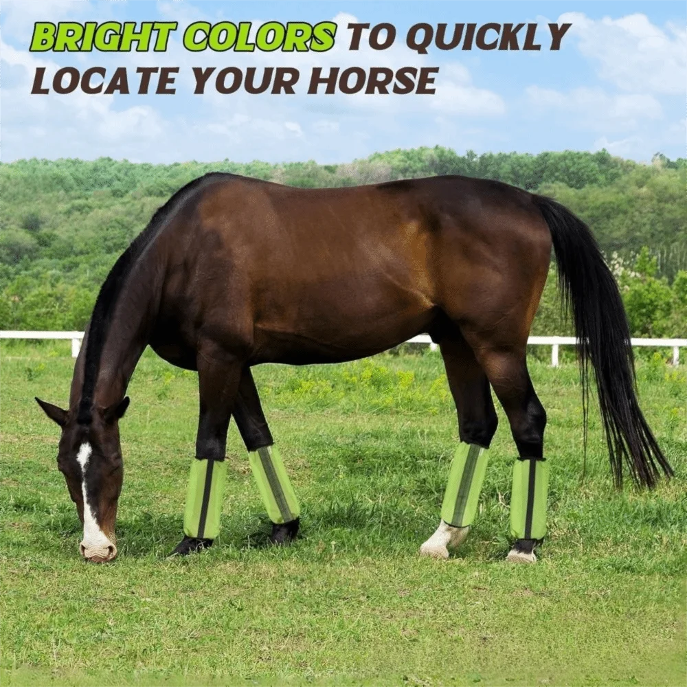 4Pcs Non Slip Horse Shoofly Leggings Breathable Comfortable Mesh Fly Leg Wraps Reusable Reduce Stomping Horse Fly Sheets