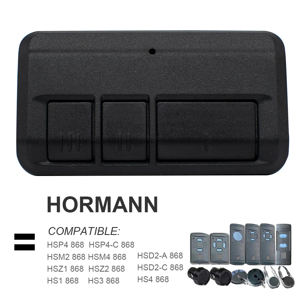 

Universal Garage Remote Control 3 in 1 Multifrequency Remote With Clip 280-868mhz for HORMANN HSE2 HS2 HSM2 Blue Button 868 MHz