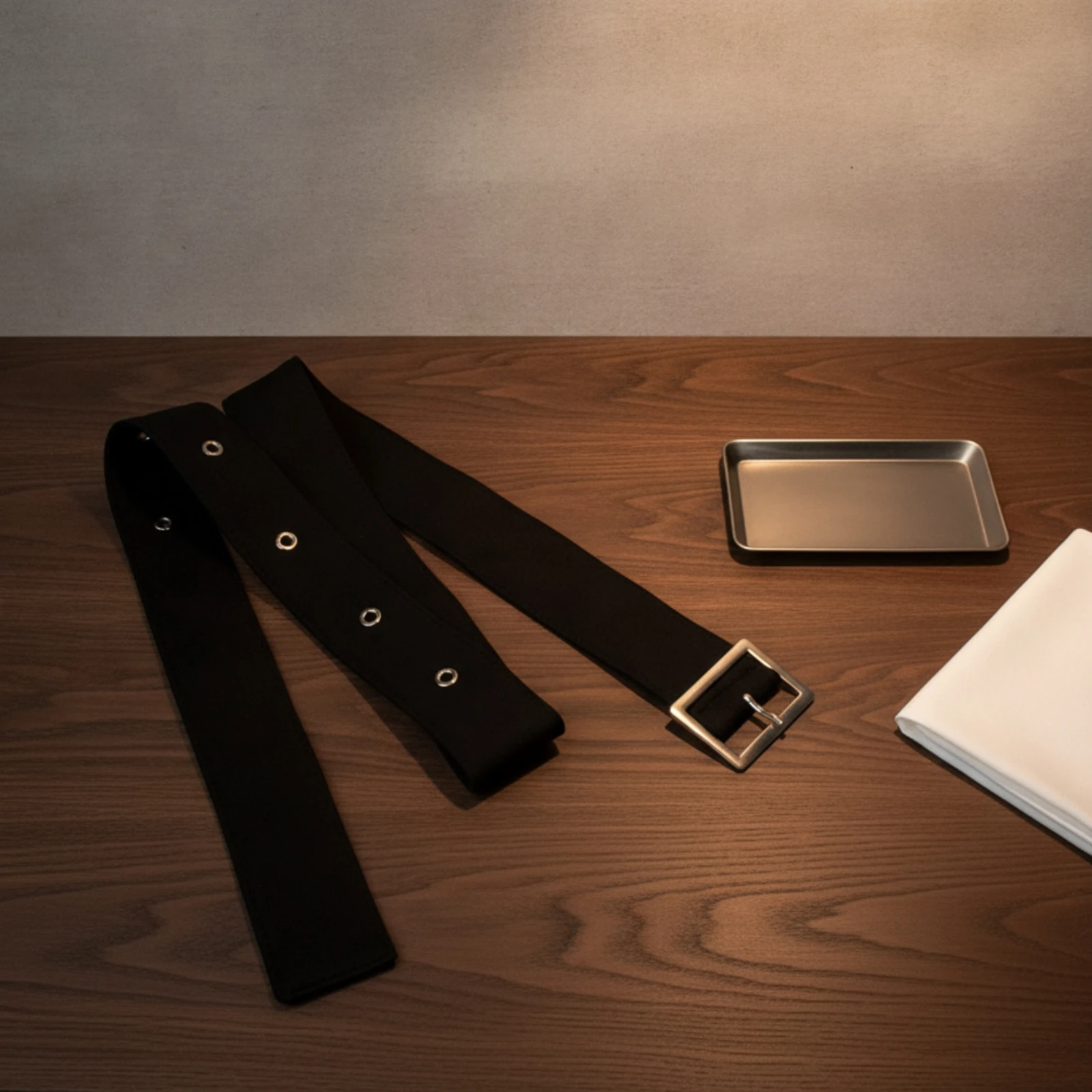 Textile Belt with Buckle Adjustable Eyelet Belt Minimalist Solid Color for Women, Dresses, Coats