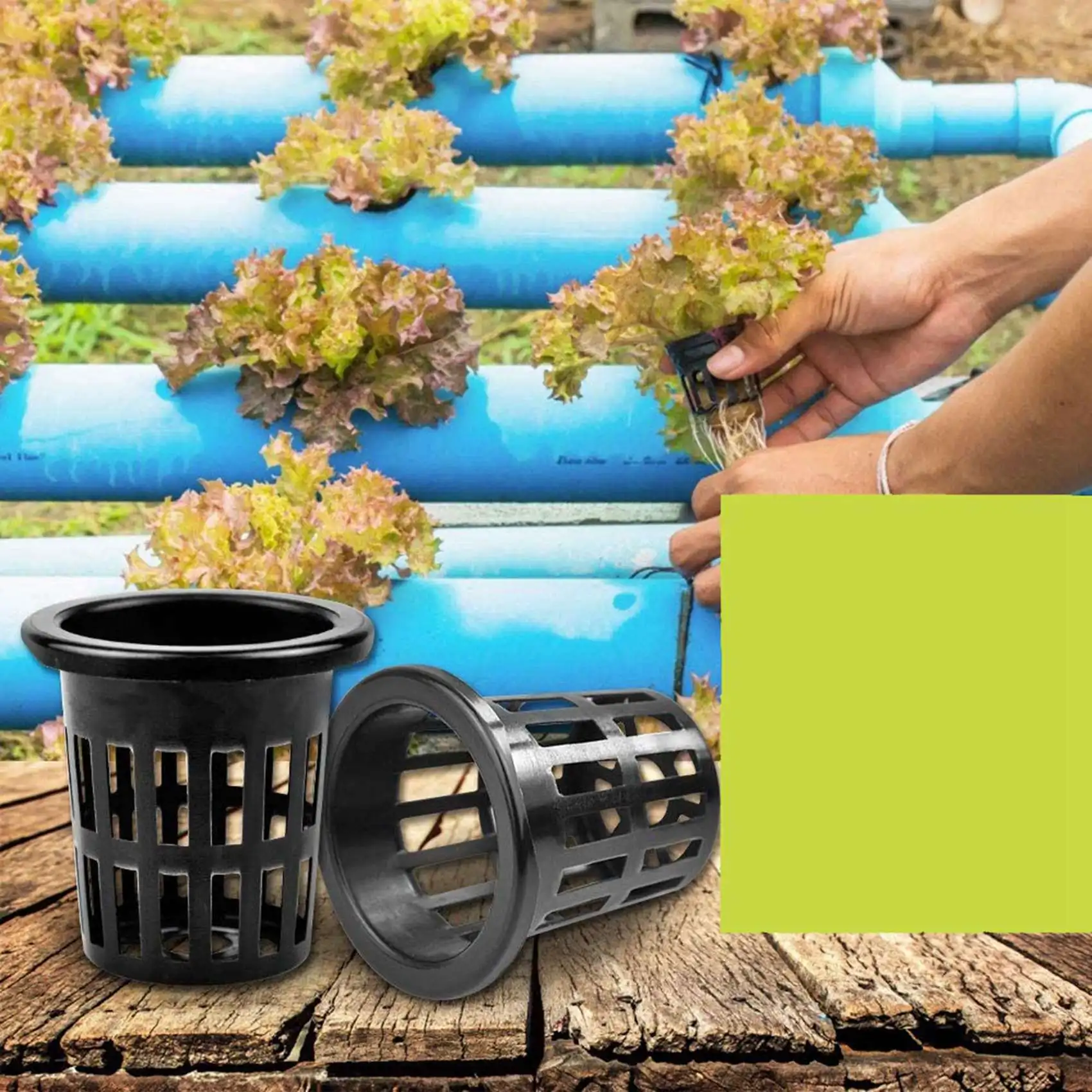 

-ABLP 200 Pack Net Cups Slotted Mesh Wide Lip Filter Plant Net Pot Bucket Basket 2.36 Inch & 1.96 Inch