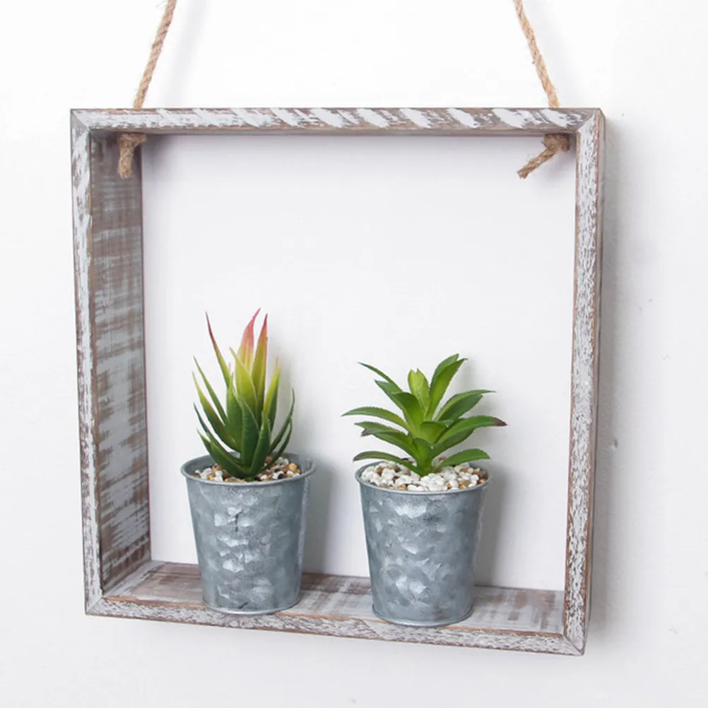 Wood Wall Hanging Storage Rack Hemp Rope Decorative Shelf Natural Style Wall Mounted Photo Background Home Decor Shelf