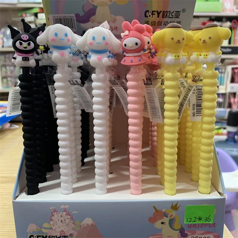 

36pcs Sanrio Anime Kawaii Three-dimensional Doll Mechanical Pencil Kuromi Mechanical Pencil Cinnamoroll My Melody Derivatives