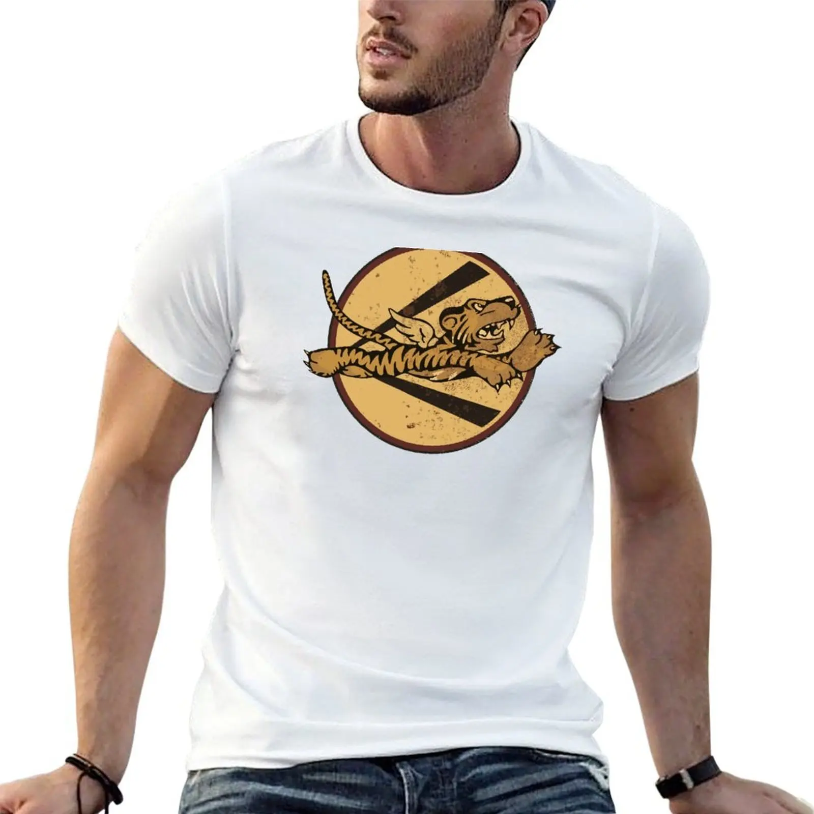 

Flying Tigers Squadron (distressed) T-Shirt t shirt for man 100 percent cotton man t shirts cotton T-Shirt