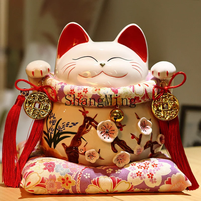 

SM ceramic crafts lucky cat ornament large ceramic piggy bank creative gift ornament