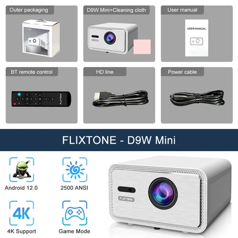 Flixtone D9W Mini 2500 ANSI Full HD Проектор