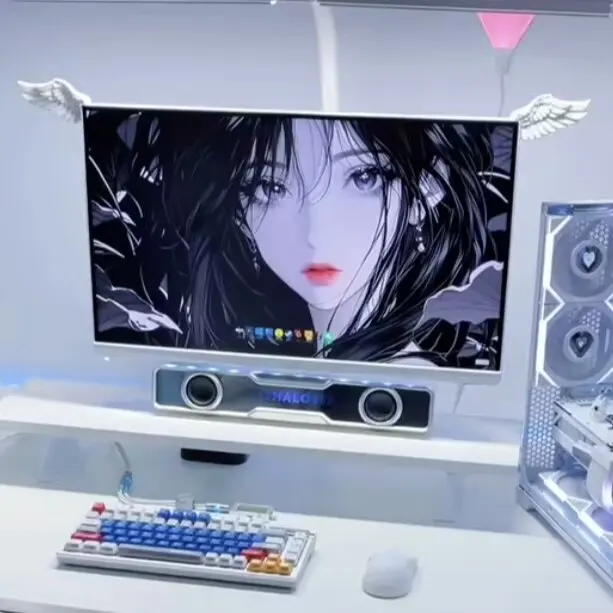 Angel Wings Cute Display Screen Decoration Customized Resin Material 3D Printing Display Screen Decoration Creative Esports Room