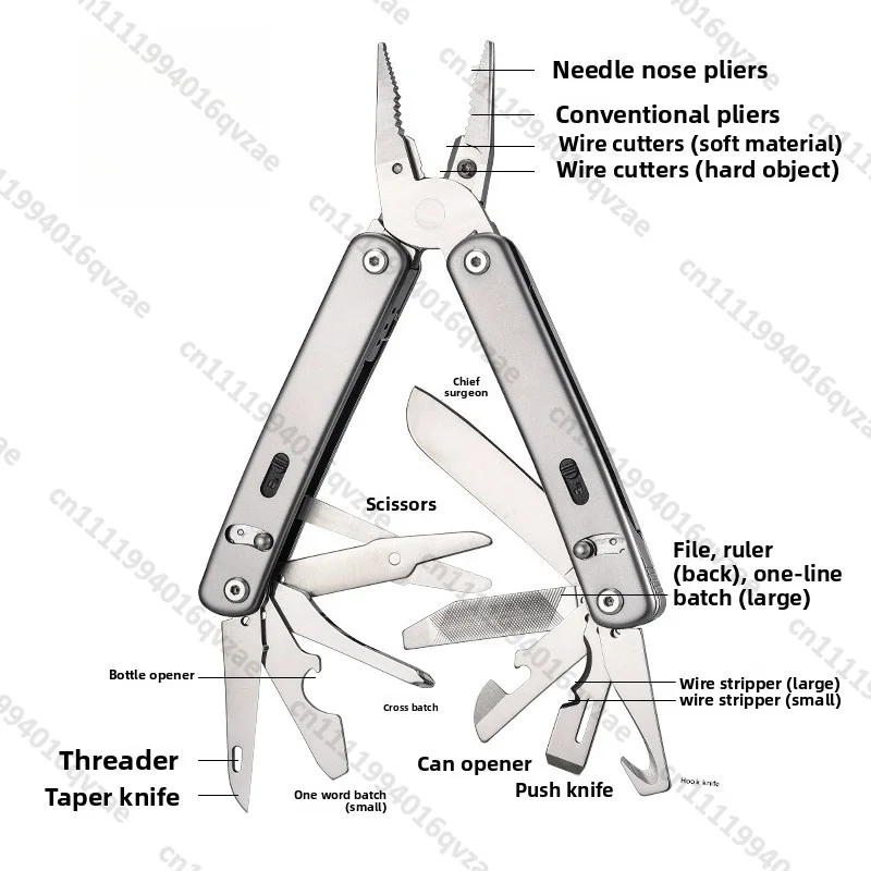 S804 Multi-functional Freely Buildable Multi-functional Combination Outdoor Camping Detachable Back Clamp Pliers
