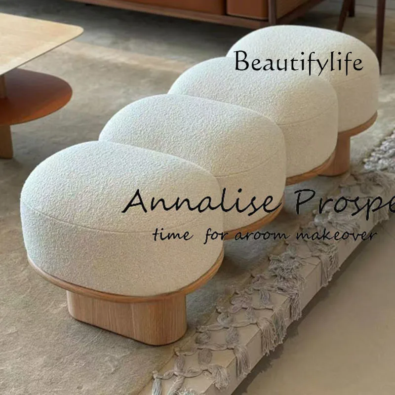 YY современный деревянный табурет для ног кремовый интерьер милый креативный эстетический дизайнерский табурет для макияжа напольный табурет постмодернистская мебель