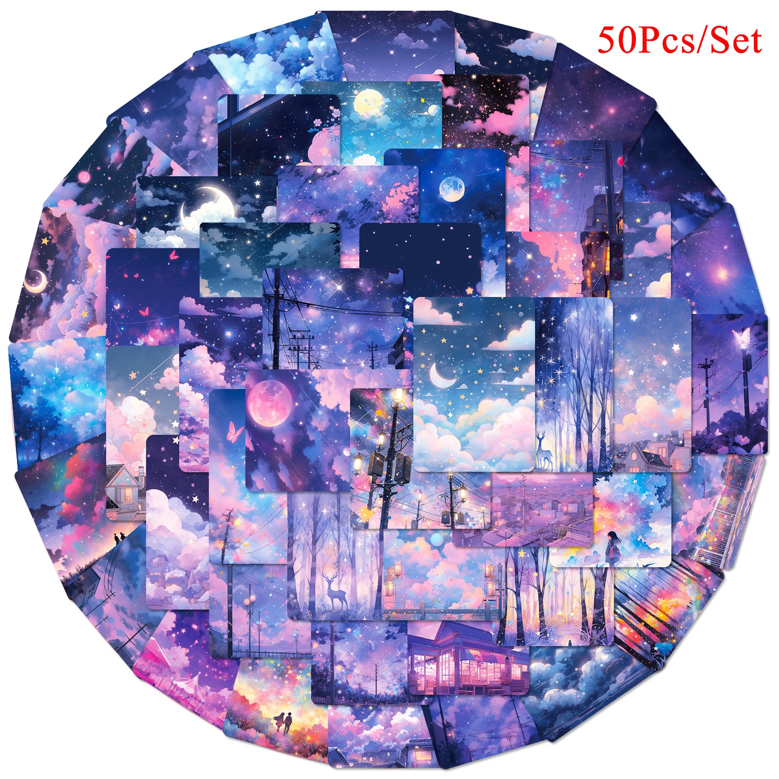 50Pcs/Set Vast Starry Sky Healing System Advanced Fantasy Romantic Stickers Stationery Decoration DIY Stickers