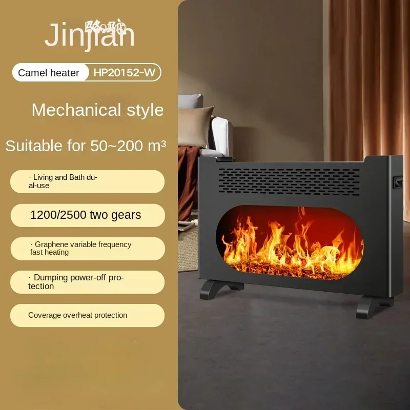 220V Camel Electric Fireplace Heater: Graphene Indoor Heater for Whole House Heating A