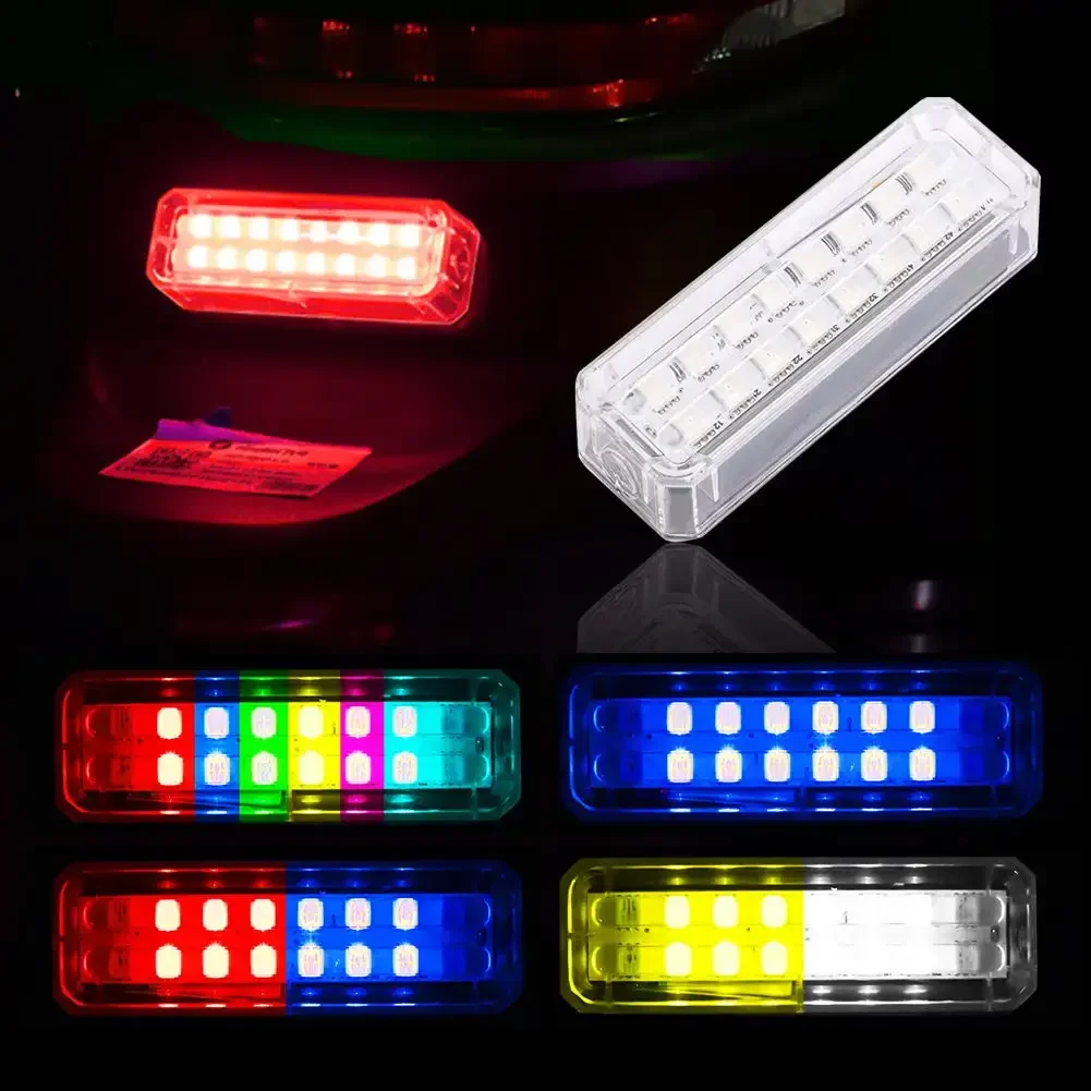 Car Solar Energy Warning Light LED Flashlight Indicator In-Night Caution Strobe Warning Light Running Lamp Clear For All Vehicle