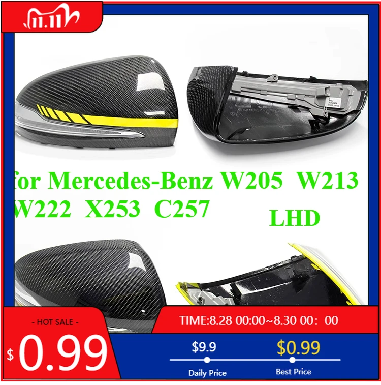 Внутренние наклейки LHD для Mercedes-Benz W205 C W213 E W222 S X253 GLC C257 CLS модифицированное зеркало заднего вида из углеродного волокна заднего вида m