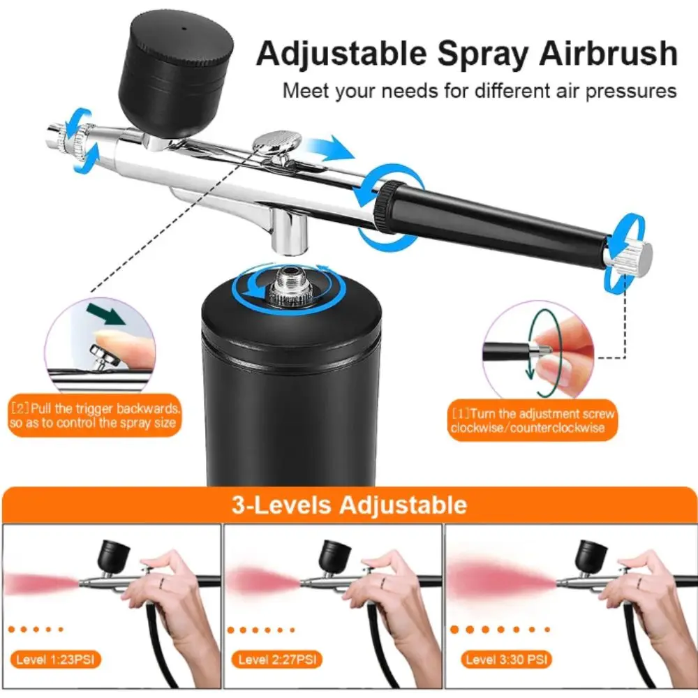 Portable Air Brush Compressor Handheld Display Screen Airbrush Nail Compressor High-pressure Integrated Spray Painting Essence