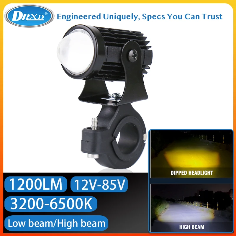 12 واط تيار مستمر 12-85 فولت 1200LM LED دراجة نارية المصباح الأضواء 3200 - 6500 كيلو عالية منخفضة شعاع ل Motobike سكوتر تشغيل الضوء