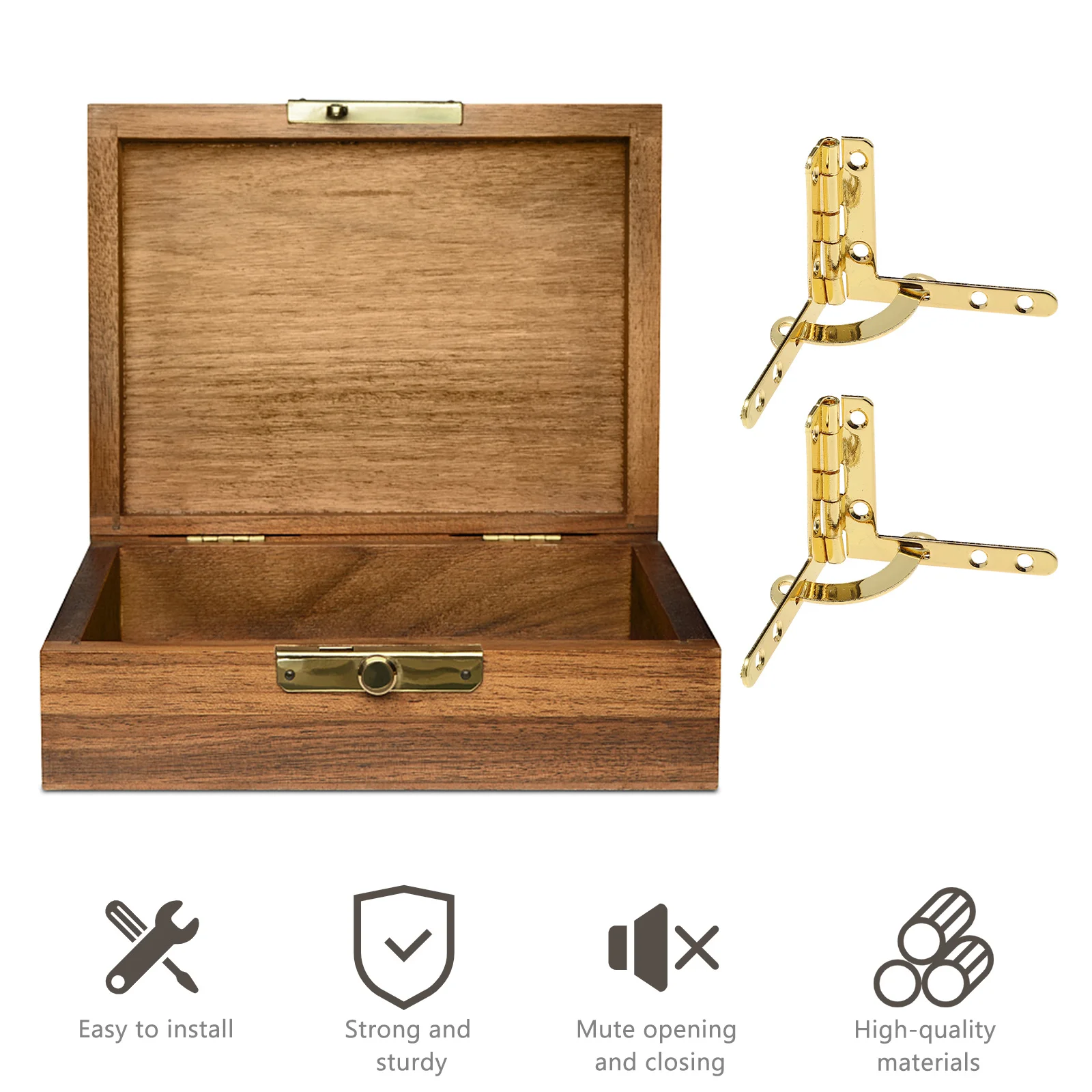 

10pcs Jewelry Box Hinge Iron Strong Durable For Gift Wine Chest Case Folding Lid Support Wood Box Hinges Furniture Hardwares