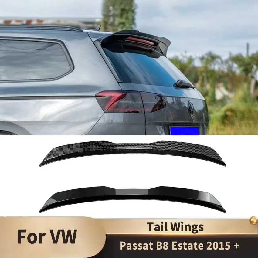 Rear Roof Lip Spoiler Tail Wings for Volkswagen VW Passat B8 Estate 2015 + Rear Trunk Spoiler Tail Fin for PASSAT R-LINE B8