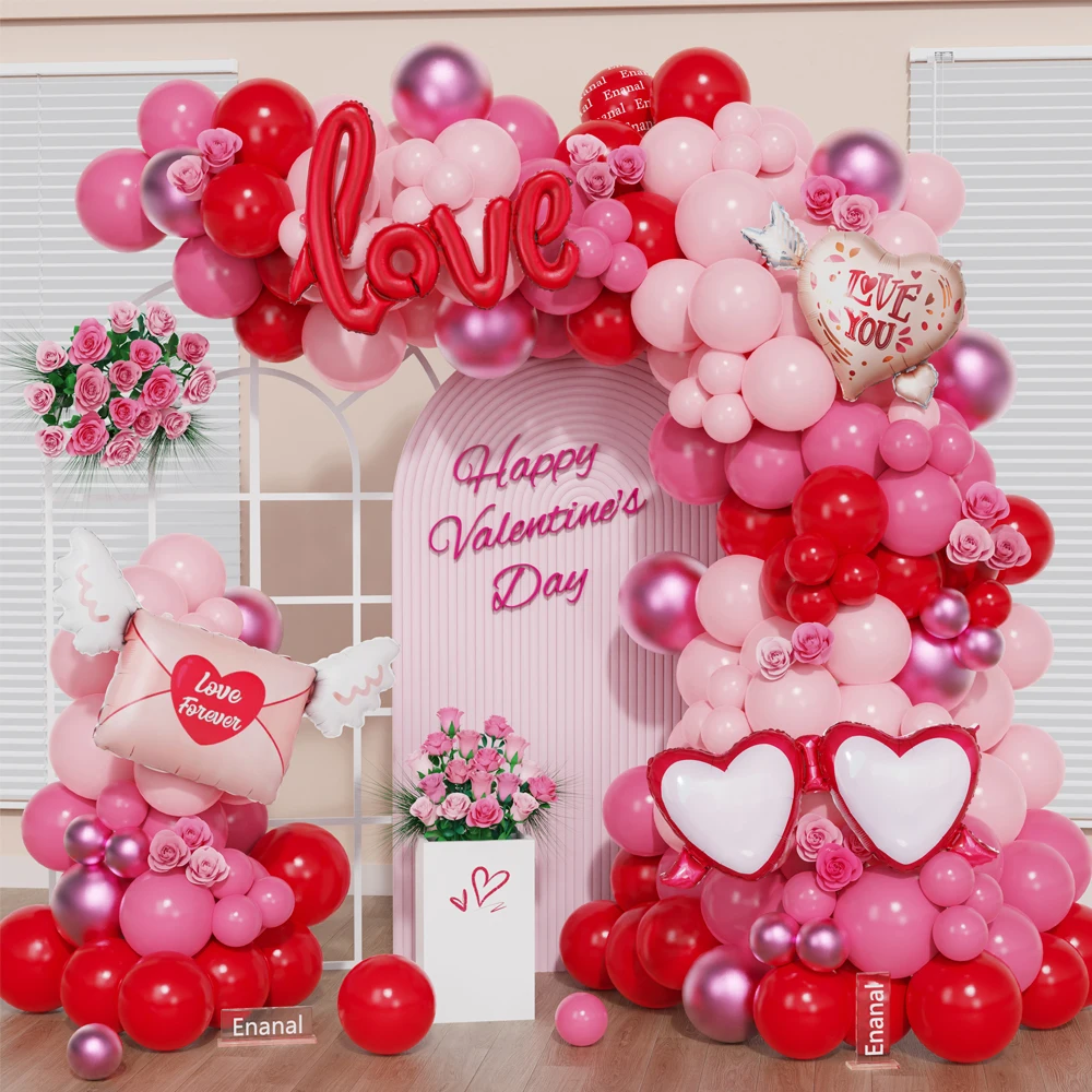 

1 Set Valentine's Day Balloon Arch Garland Kit Love Envelope Foil Balloons Wedding Party Decor Anniversary Bridal Shower Supply