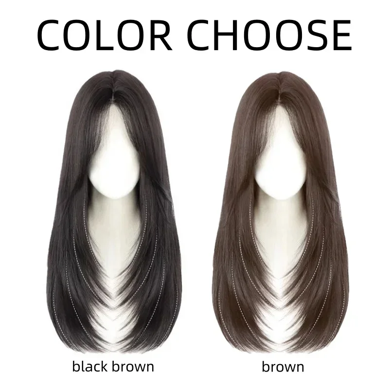 شعر مستعار بني أنثى طويل مستقيم باروكة شعر كول بنات طبقات الدانتيل الجبهة الباروكات موضة الطبيعية الاصطناعية عقال الباروكات تأثيري 가pal