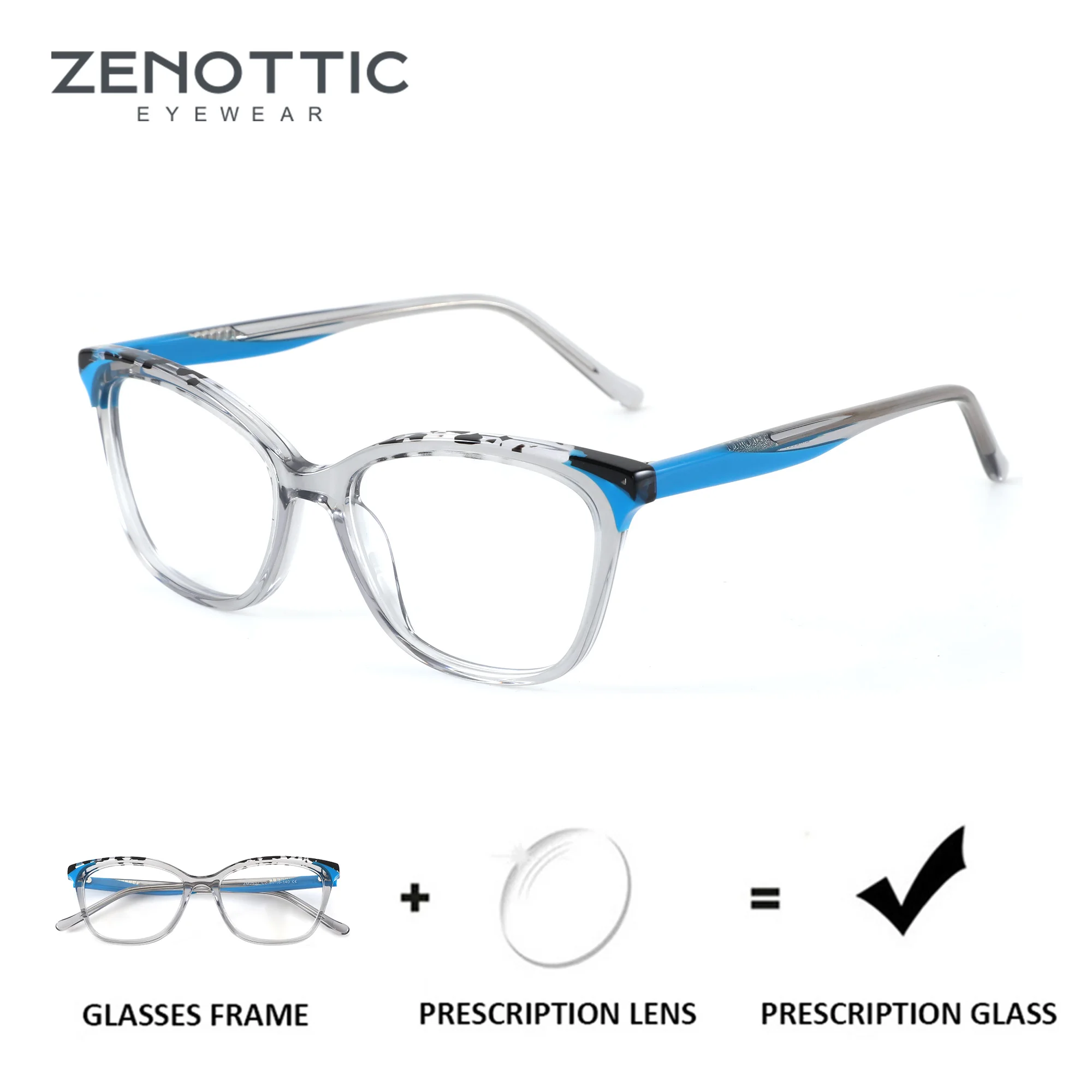 ZENOTTIC – lunettes de vue en acétate pour femmes, verres progressifs avec verres médicaux, lunettes optiques photochromiques