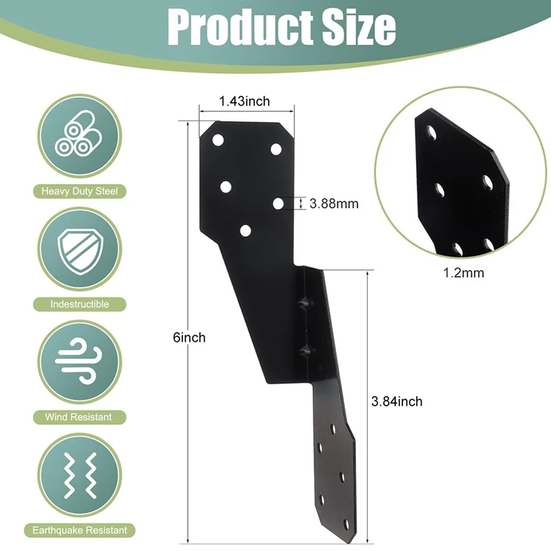 

30 Pack Heavy Duty Hurricane Ties -Coated, Hurricane Straps Trusses/Rafters Ties, Tie Brackets Joist Hangers-A56M