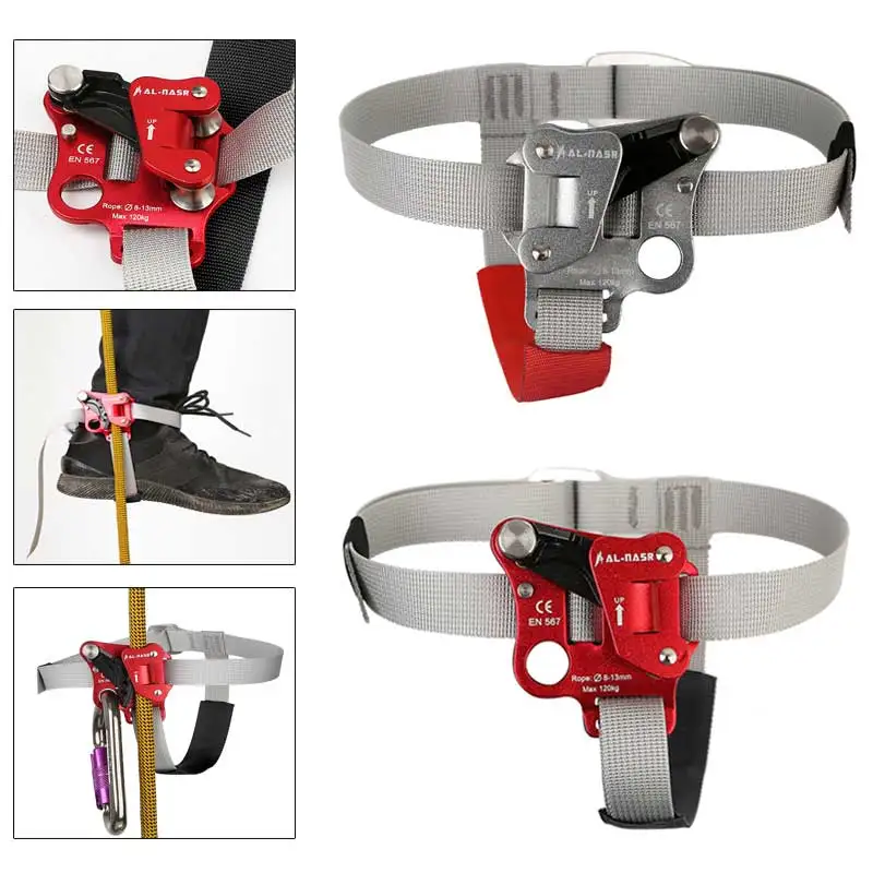 

SRT Rock Climbing Foot Ascender Riser With Pedal Belt Grasp Rope Gear Anti Fall Off Left Right Foot Ascend