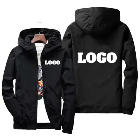 Customized Name: Autumn Jacket, Men's Waterproof Windbreaker, Casual Clothing, Plus Size 7Xl, Black Outdoor Sportswear