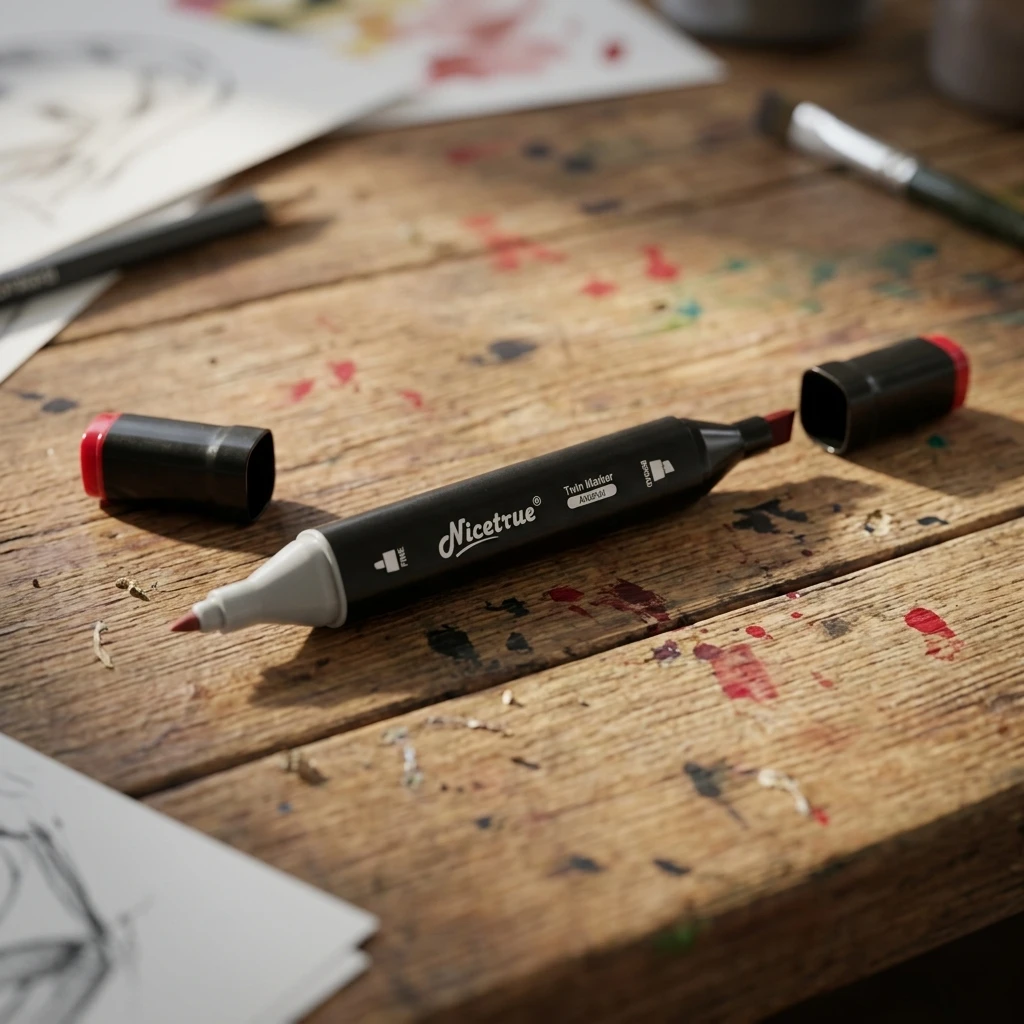 

Nicetrue Dual Tip Drawing Art Markers Alcohol-based Ergonomic Comfort Grip Professional Artist Perfect for Rock Painting and Stone Art Craft For Parents and Kids Family Activity Lovers Professional Creative Art Supplies Set Gift Box Set Art Supplies Kit