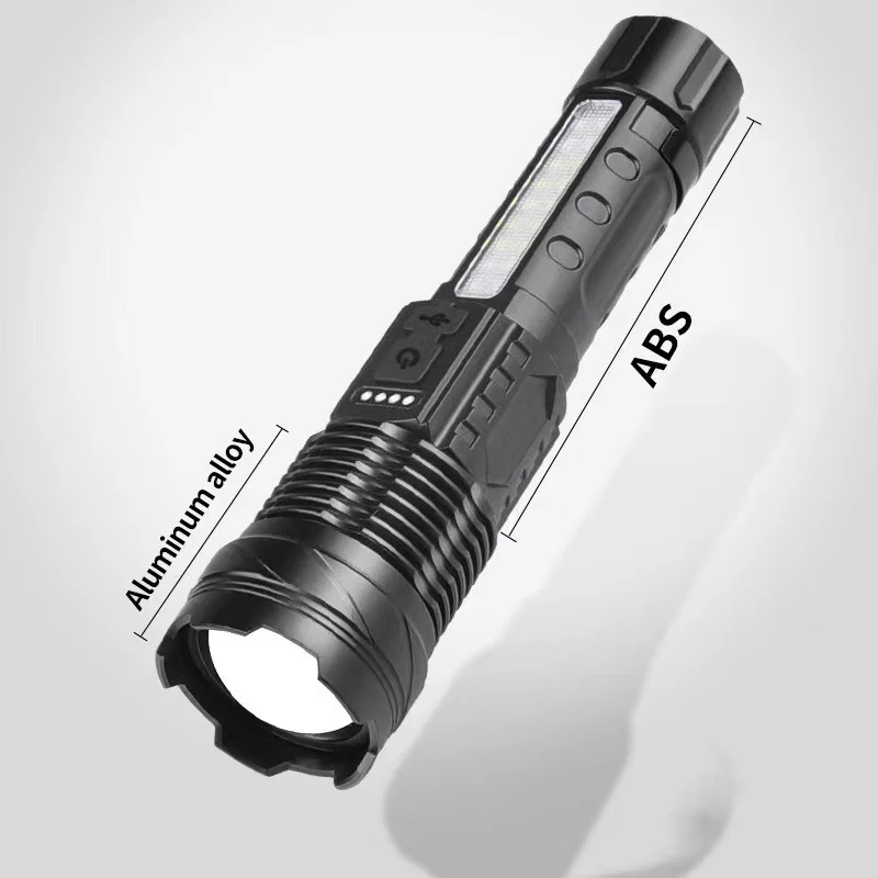 Outdoor Flashlight Led Recargable With Strong Light USB Emergency Long-range Illumination