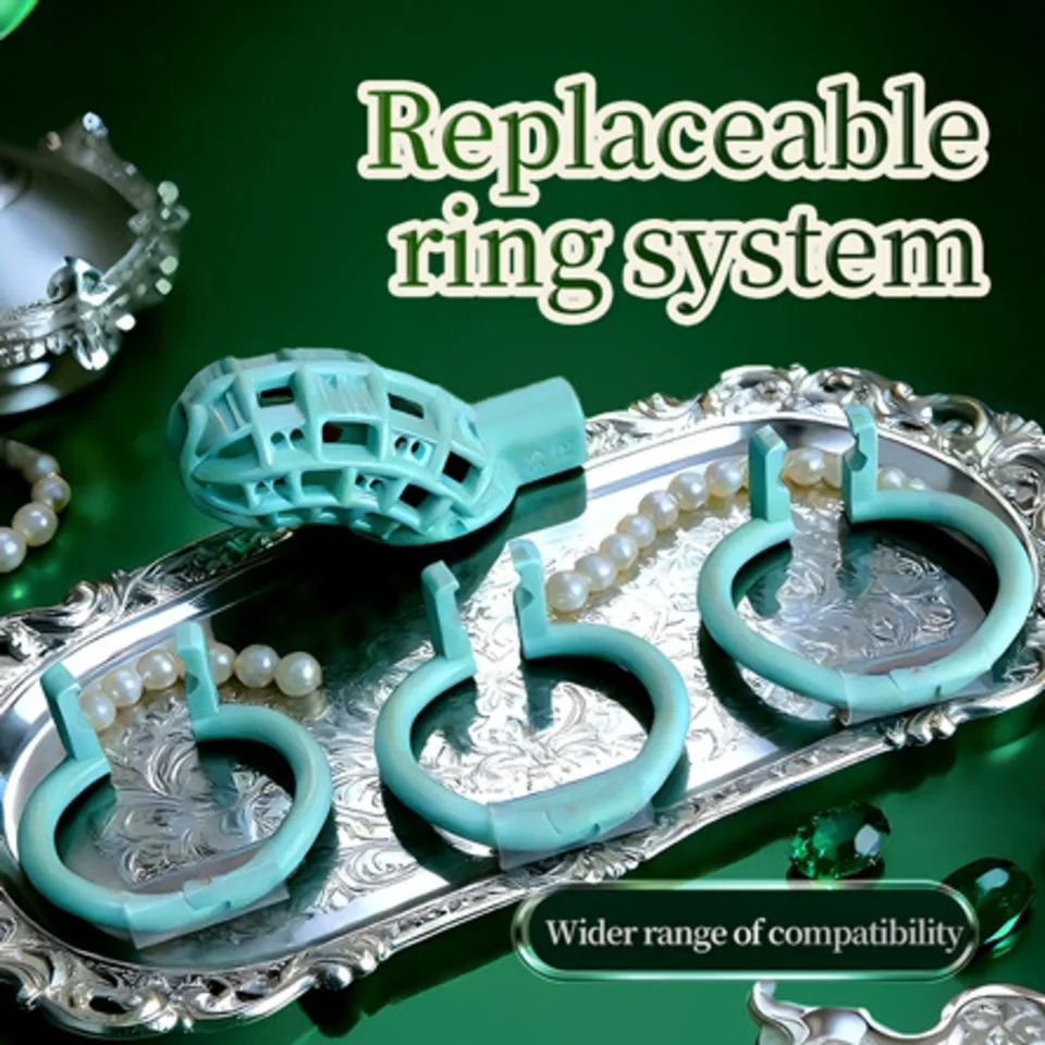 New Green Mesh Chastity Cage High Quality Male Cock CB Lock Anti-cheating Abstinence Restraint SM Bondage Adult Sex Toys Gays view 4